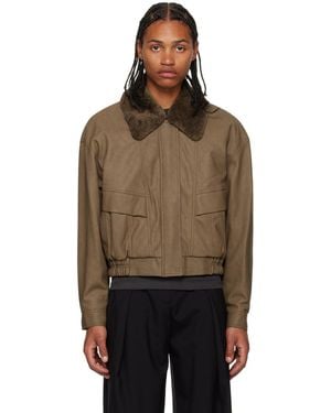 Low Classic Blouson Brun En Cuir Synthétique À Glissière - Noir