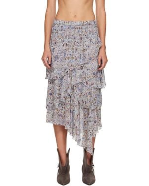 Isabel Marant マルチカラー Brigitte ミディアムスカート - ブラック