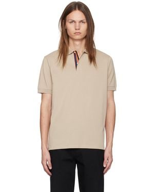 Paul Smith タン アーティスト ストライプ プラケット ポロシャツ - ブラック