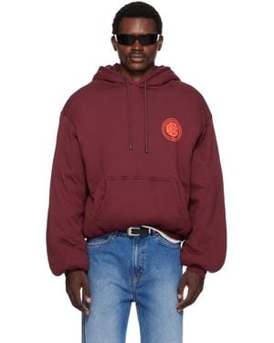 Lu'u Dan Burgundy Wadded Slouch Hoodie - Red