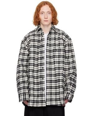 Vetements ブラック＆ホワイト メタル リンクル パジャマシャツ - ブルー