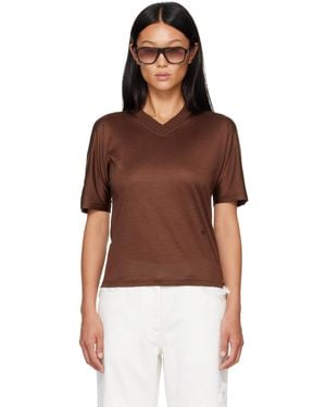 Ferragamo Silk T-Shirt - Brown