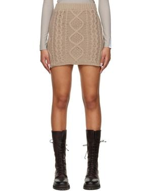 ROKH Taupe Nylon Miniskirt - Black