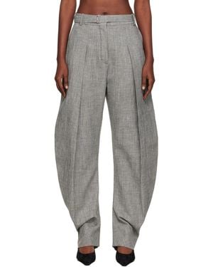 Lanvin Pantalon Gris À Jambes Cylindriques