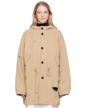 we11done Distressed Coat - Natural