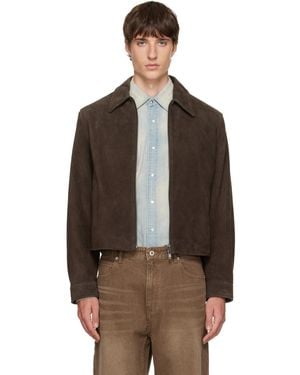 Tonywack Split Zippered Suede Jacket - Brown