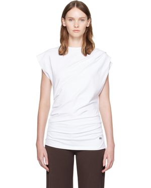 Ganni Draped Jersey T-Shirt - White