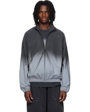 Alexander Wang Blouson De Survêtement Gris Et Argent À Enduit Réfléchissant - Noir