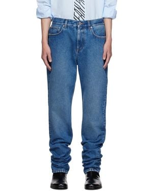 Jean Paul Gaultier Leather Pocket Jeans - Blue