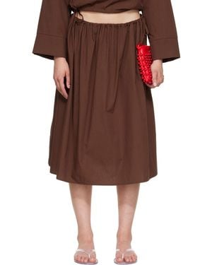 Brooke Callahan Tie Midi Skirt - Brown
