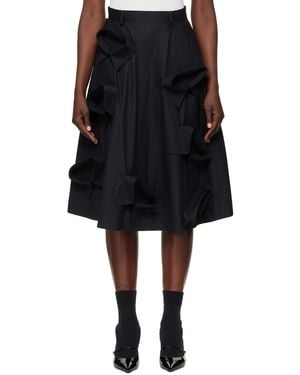 Moschino Poplin Multi Collars Midi Skirt - Black