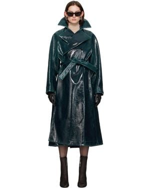 Alaïa Alaïa ブルー Mirror トレンチコート - ブラック