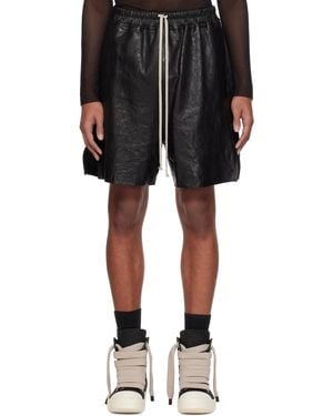 メンズ Rick Owens ブラック Concordians ボクサー レザーショート