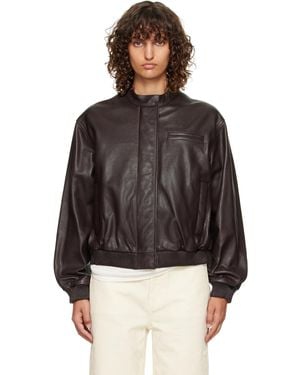 Loulou de Saison Marlow Leather Bomber Jacket - Black
