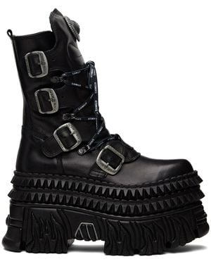 Vetements New Rock Edition Lace Up Boots - Black