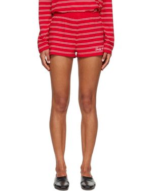 Sporty & Rich Short Court Rouge À Logo Manuscrit