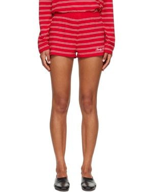 Sporty & Rich Signature Logo Short Shorts - Red