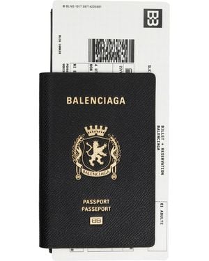 Balenciaga Passport Long 1 Ticket Wallet - Black