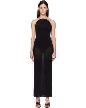 Alaïa Sculpture Jersey Maxi Dress - Black