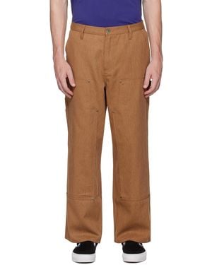 Brain Dead Double Knee Utility Trousers - Brown