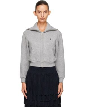 Abra Zipped Up Neck Cardigan - Grey