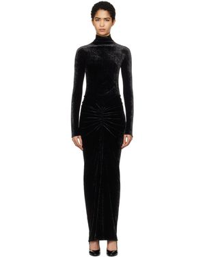 Alaïa Draped Maxi Dress - Black