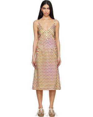 Dries Van Noten Off- Silk Slip Midi Dress - Black
