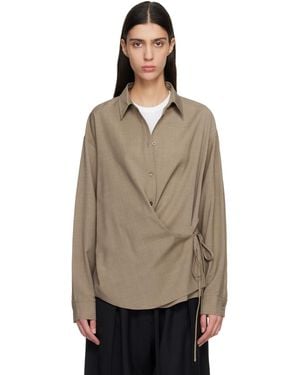 LE17SEPTEMBRE Side Twisted Shirt - Brown
