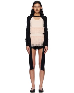 Simone Rocha Cardigan Écourté Noir À Découpe