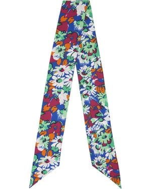Marni Pop Flower Silk Scarf - Blue