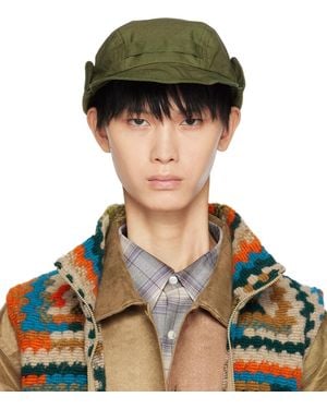 Engineered Garments Khaki Poplin Hunter's Cap - Green