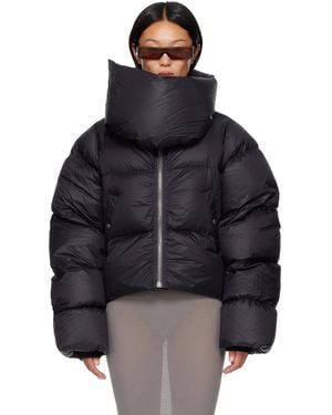Rick Owens Tower Funnel Neck Down Jacket - Black