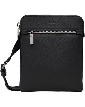 BOSS Leather Emed Logo Envelope Pouch - Black