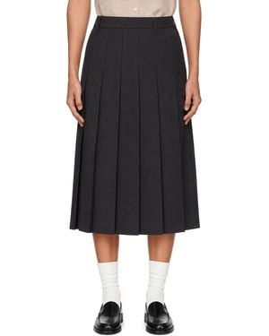 DUNST Pleats Midi Skirt - Black