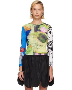 Chopova Lowena 'Who's There? Fitted Mesh T-Shirt - Green