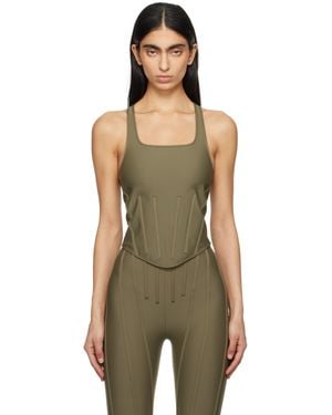 Mugler カーキ Corseted タンクトップ - グリーン