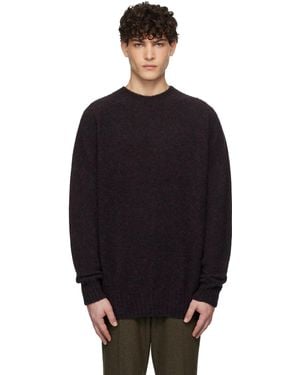 Sunspel Shetland Crew Neck Sweater - Blue