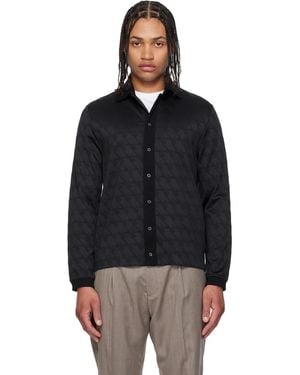 Paul Smith Long Sleeve Jacquard Polo Shirt - Black
