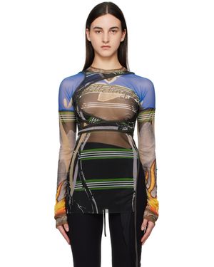 OTTOLINGER Mesh Deconstructed Longsleeve T-Shirt - Black