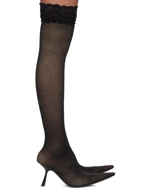 Balenciaga Stocking Heeled Tall Boot - Black