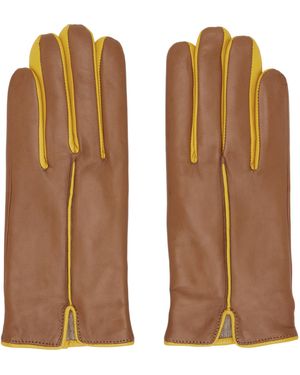 Handsome Stockholm Gants Statement Brun Clair Et Jaune - Marron