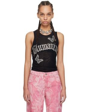 Blumarine Black Butterflies Tank Top