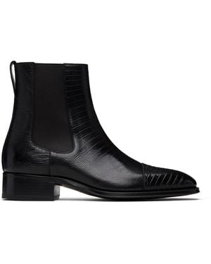 Tom Ford Printed Tejus Chelsea Boots - Black