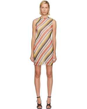 Jean Paul Gaultier Mesh Printed Retro Stripe Minidress - Multicolour