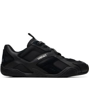 Versace Galaxia Leather Trainers - Black