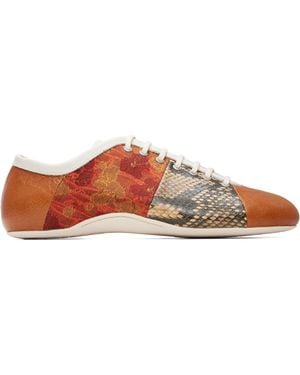 Dries Van Noten Patchwork Ballerina Trainers - Brown