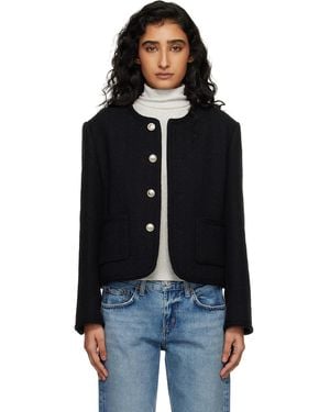 DUNST Classic Boucle Tweed Jacket - Black