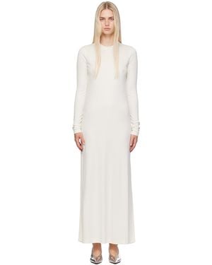 TOTEME Robe Longue À Manches Longues Blanc Cassé - Noir