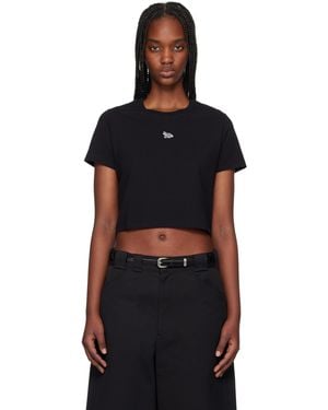Maison Kitsuné ブラック ベビーフォックス パッチ ベビーTシャツ