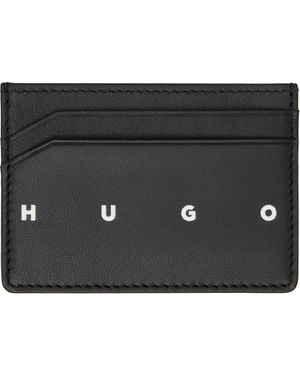 HUGO Leather Card Holder - Black